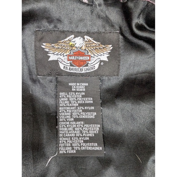 Harley Davidson Jacket Womens Tall Large Red Down Puffer Zip Riding Coat - Picture 7 of 13
